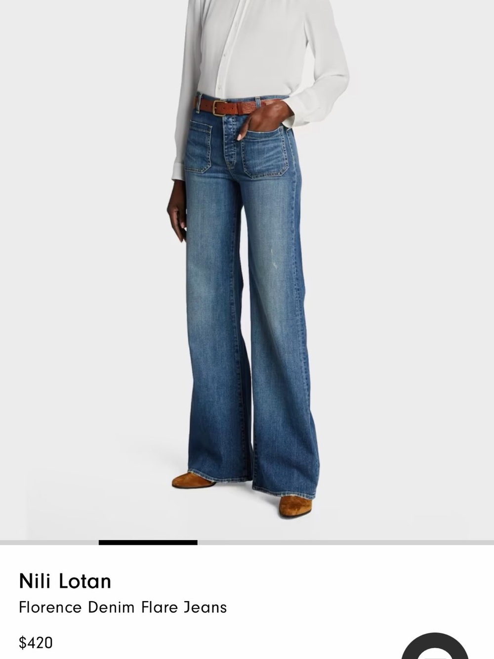 NILI LOTAN Medium Blue Wide-Leg Florence Jeans